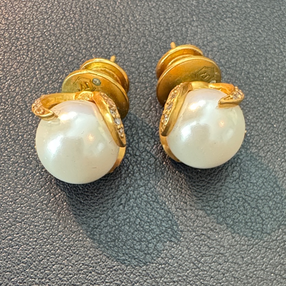 Julie Vos Gold and Pearl Earrings